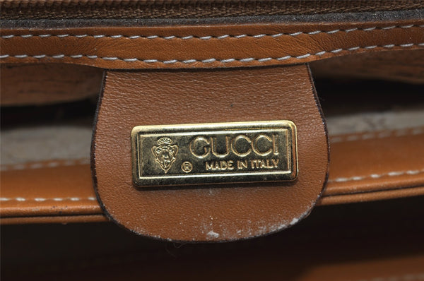 Authentic GUCCI Micro GG PVC Leather Shoulder Hand Bag Purse Brown Junk 6030I