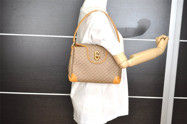 Authentic GUCCI Micro GG PVC Leather Shoulder Hand Bag Purse Brown Junk 6030I