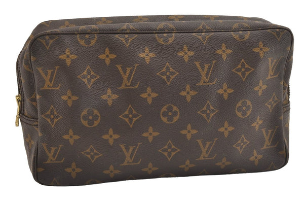 Authentic Louis Vuitton Monogram Trousse Toilette 28 Clutch Bag M47522 LV 6031J