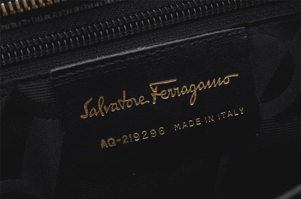 Authentic Salvatore Ferragamo 2Way Shoulder Hand Bag Leather Black SF 6031K