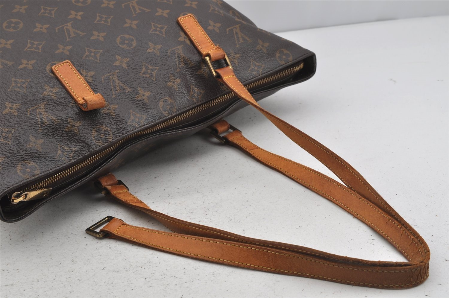 Authentic Louis Vuitton Monogram Cabas Mezzo Shoulder Tote Bag M51151 Junk 6036J