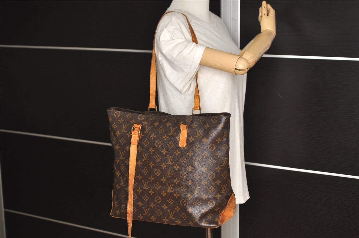 Authentic Louis Vuitton Monogram Cabas Mezzo Shoulder Tote Bag M51151 Junk 6036J