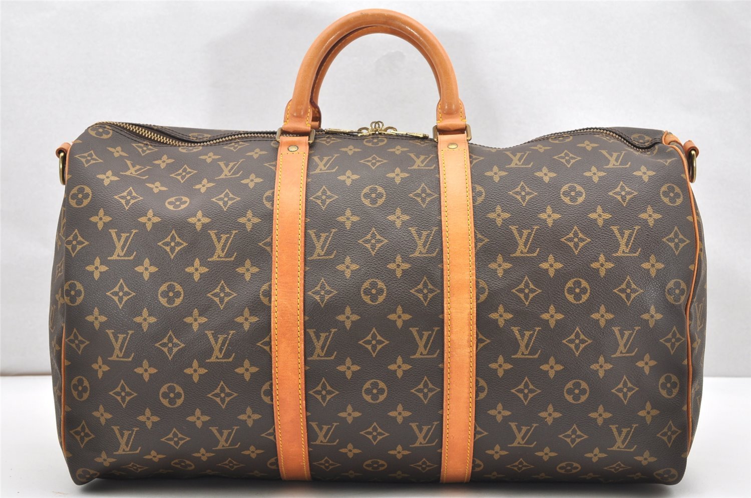 Authentic Louis Vuitton Monogram Keepall Bandouliere 50 M41416 Boston Bag 6037K