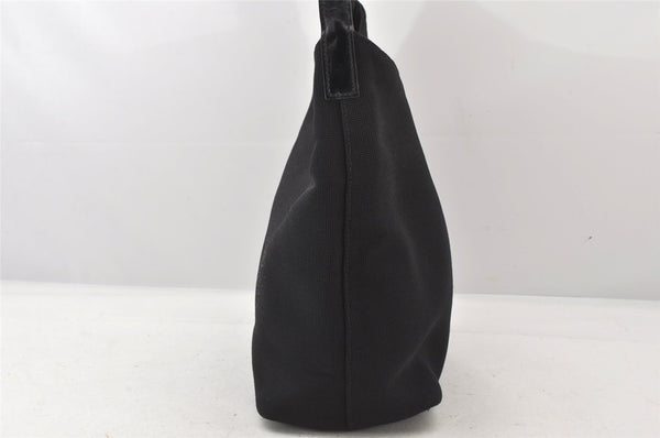 Authentic GUCCI Vintage Shoulder Hand Bag Purse Nylon Leather Black 6039K