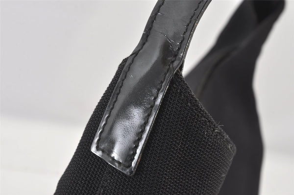 Authentic GUCCI Vintage Shoulder Hand Bag Purse Nylon Leather Black 6039K
