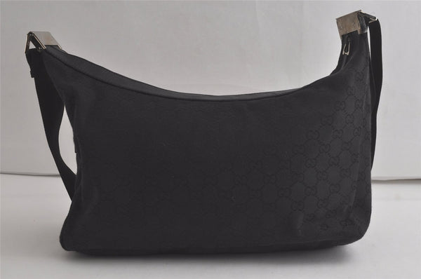Authentic GUCCI Shoulder Cross Body Bag GG Canvas Leather 0190432 Black 6040K