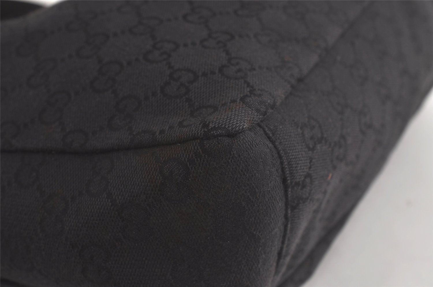 Authentic GUCCI Shoulder Cross Body Bag GG Canvas Leather 0190432 Black 6040K