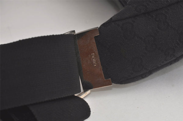 Authentic GUCCI Shoulder Cross Body Bag GG Canvas Leather 0190432 Black 6040K