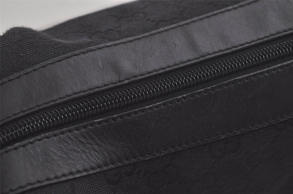 Authentic GUCCI Shoulder Cross Body Bag GG Canvas Leather 0190432 Black 6040K
