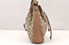 Authentic GUCCI Web Sherry Line Drawstring Bag GG PVC Leather Brown Junk 6041K