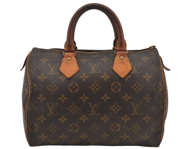 Authentic Louis Vuitton Monogram Speedy 25 Boston Hand Bag M41528 LV Junk 6042J