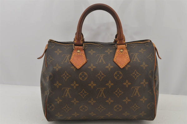 Authentic Louis Vuitton Monogram Speedy 25 Boston Hand Bag M41528 LV Junk 6042J