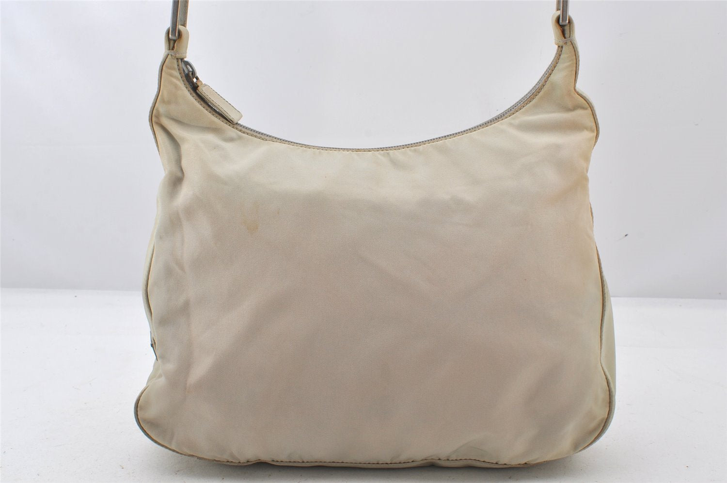 Authentic PRADA Vintage Nylon Tessuto Shoulder Hand Bag Purse White Cream 6044K