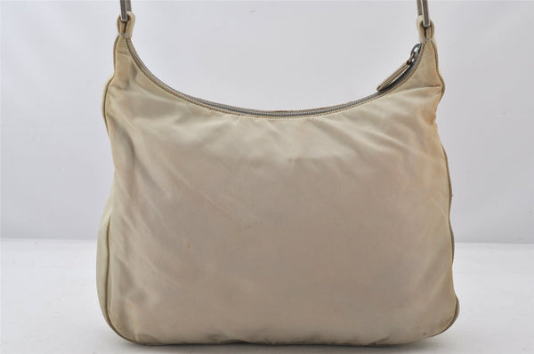 Authentic PRADA Vintage Nylon Tessuto Shoulder Hand Bag Purse White Cream 6044K