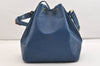 Authentic Louis Vuitton Epi Petit Noe Shoulder Drawstring Bag M44105 Blue 6045J