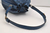 Authentic Louis Vuitton Epi Petit Noe Shoulder Drawstring Bag M44105 Blue 6045J