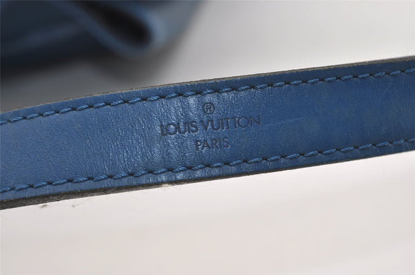 Authentic Louis Vuitton Epi Petit Noe Shoulder Drawstring Bag M44105 Blue 6045J