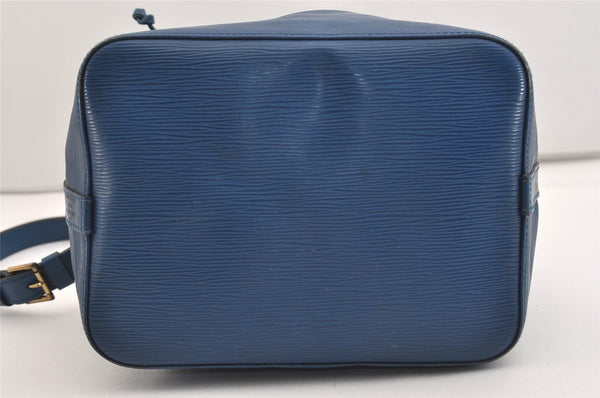 Authentic Louis Vuitton Epi Petit Noe Shoulder Drawstring Bag M44105 Blue 6045J