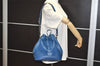 Authentic Louis Vuitton Epi Petit Noe Shoulder Drawstring Bag M44105 Blue 6045J