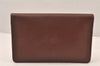 Authentic Christian Dior Vintage Clutch Hand Bag Purse Leather Brown CD 6045K