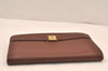 Authentic Christian Dior Vintage Clutch Hand Bag Purse Leather Brown CD 6045K
