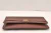 Authentic Christian Dior Vintage Clutch Hand Bag Purse Leather Brown CD 6045K