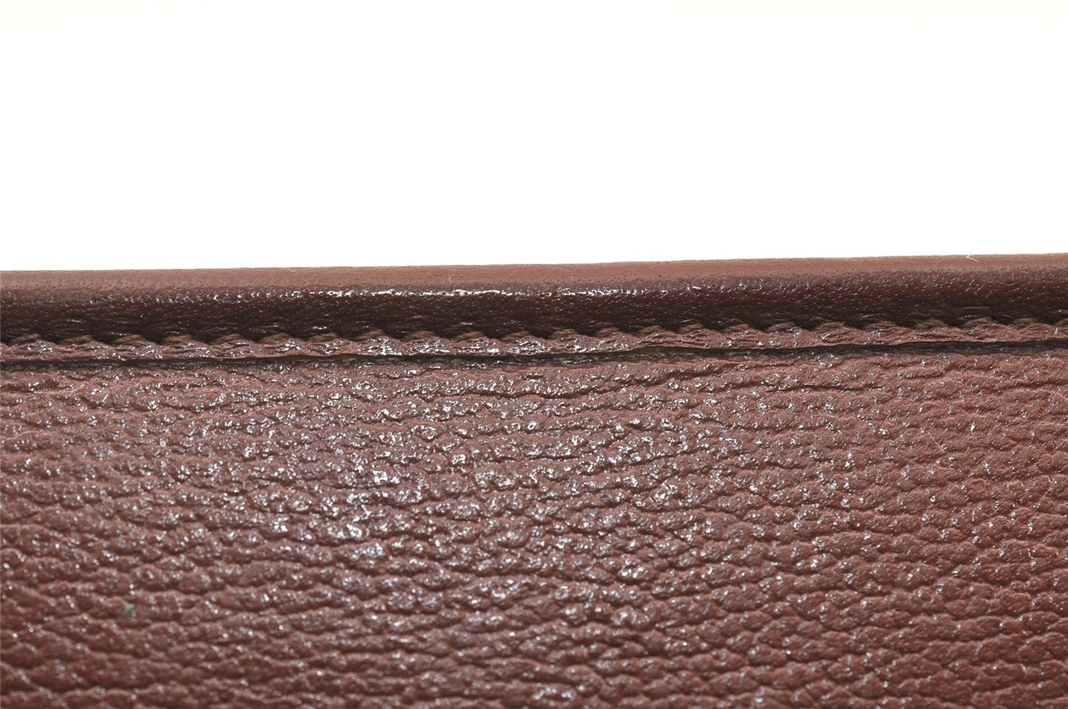 Authentic Christian Dior Vintage Clutch Hand Bag Purse Leather Brown CD 6045K