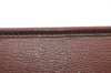 Authentic Christian Dior Vintage Clutch Hand Bag Purse Leather Brown CD 6045K