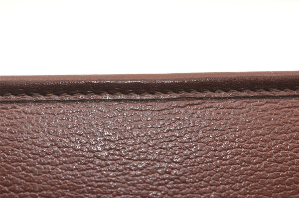 Authentic Christian Dior Vintage Clutch Hand Bag Purse Leather Brown CD 6045K