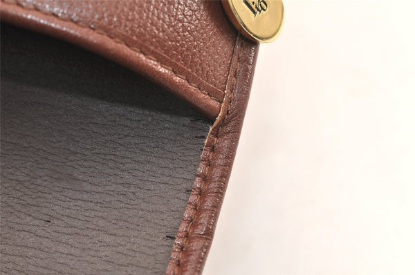 Authentic Christian Dior Vintage Clutch Hand Bag Purse Leather Brown CD 6045K