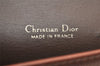 Authentic Christian Dior Vintage Clutch Hand Bag Purse Leather Brown CD 6045K