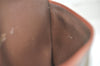 Authentic Christian Dior Vintage Clutch Hand Bag Purse Leather Brown CD 6045K