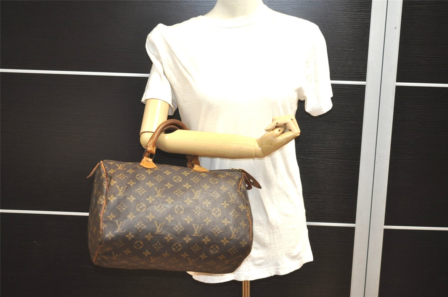 Authentic Louis Vuitton Monogram Speedy 30 Hand Boston Bag M41526 LV 6046I