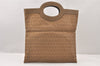 Authentic FENDI Vintage Zucchino Hand Tote Bag PVC Leather Brown 6046K