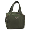 Authentic PRADA Vintage Nylon Tessuto Hand Bag Purse Khaki Green 6049K