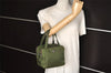 Authentic PRADA Vintage Nylon Tessuto Hand Bag Purse Khaki Green 6049K