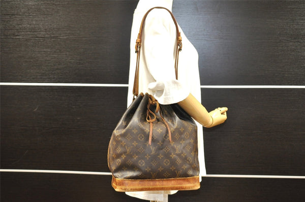 Authentic Louis Vuitton Monogram Noe Shoulder Drawstring Bag M42224 LV 6050I