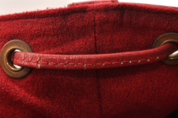 Authentic Louis Vuitton Epi Petit Noe Shoulder Drawstring Bag M44107 Red 6051I