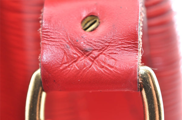 Authentic Louis Vuitton Epi Petit Noe Shoulder Drawstring Bag M44107 Red 6051I