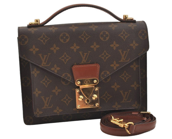 Authentic Louis Vuitton Monogram Monceau 2Way Shoulder Hand Bag M51187 LV 6051J