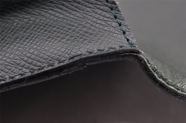 Auth Louis Vuitton Taiga Volga Document case Clutch Bag Green M30204 LV 6053I