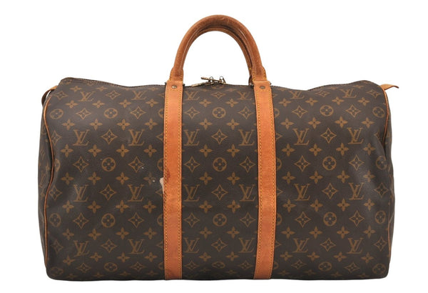 Authentic Louis Vuitton Monogram Keepall 50 Travel Boston Bag M41426 LV 6054K