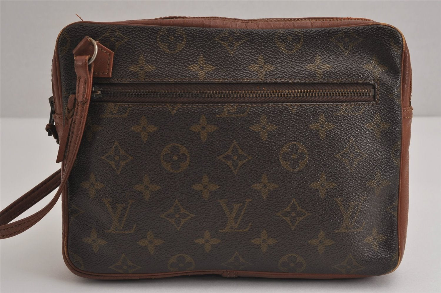 Authentic Louis Vuitton Monogram Pochette Sport Clutch Bag Old Model Junk 6055J