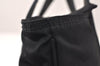 Authentic PRADA Vintage Nylon Tessuto Leather Hand Bag Purse Black 6056K