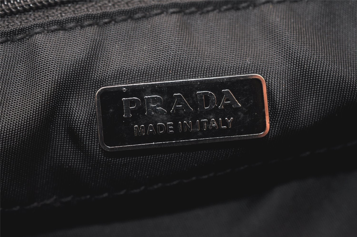 Authentic PRADA Vintage Nylon Tessuto Leather Hand Bag Purse Black 6056K