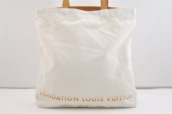 Authentic Louis Vuitton Fondation Exclusive Shoulder Tote Bag Canvas White 6057J