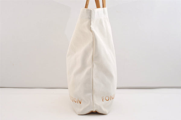 Authentic Louis Vuitton Fondation Exclusive Shoulder Tote Bag Canvas White 6057J