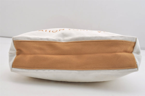 Authentic Louis Vuitton Fondation Exclusive Shoulder Tote Bag Canvas White 6057J