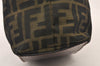 Authentic FENDI Vintage Zucca Tote Hand Bag Purse Nylon Leather Brown 6057K