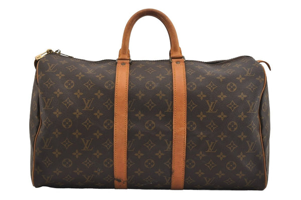 Authentic Louis Vuitton Monogram Keepall 45 Travel Boston Bag M41428 LV 6058J